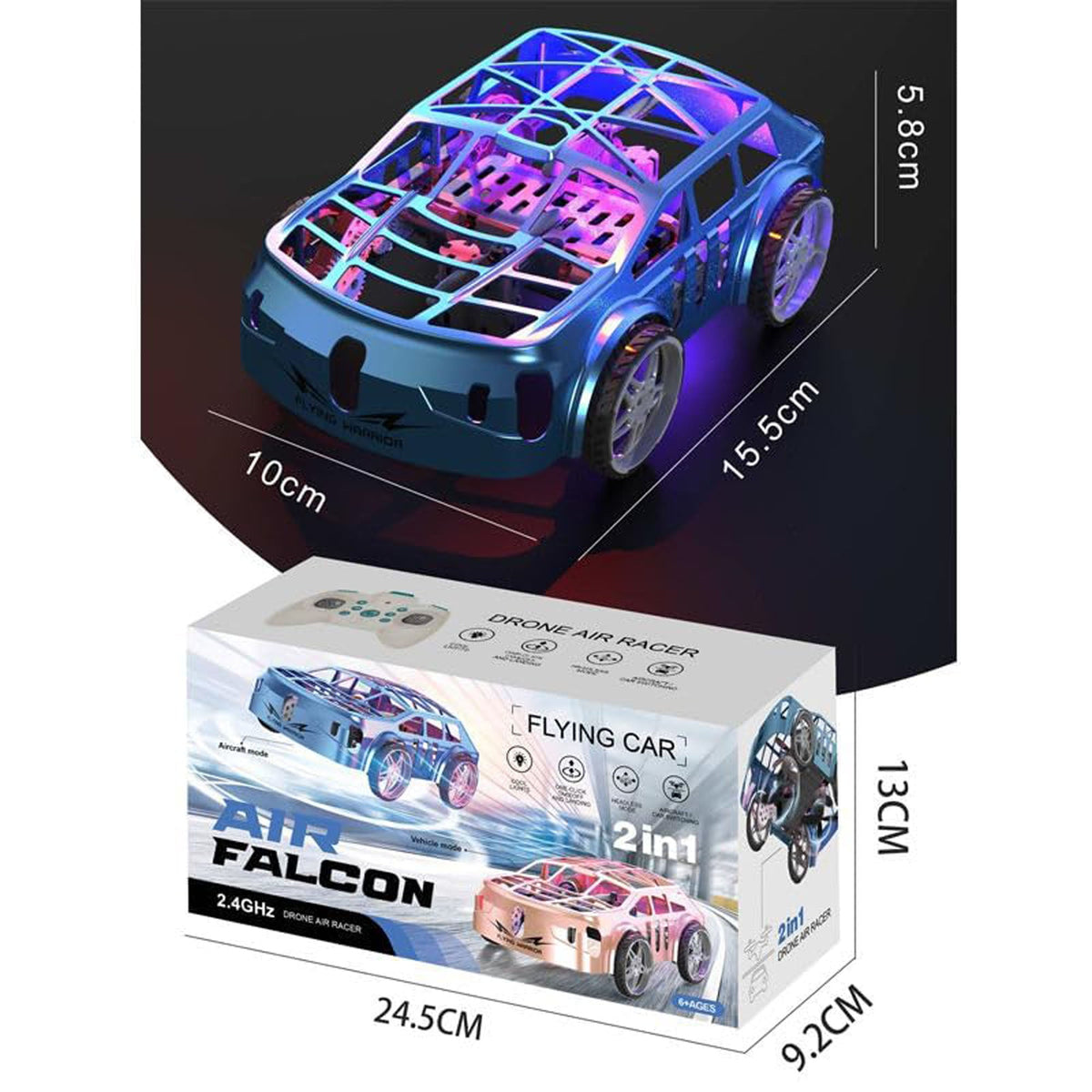 2-in-1 Air-Ground Dual-Mode Remote Control Flying Car
