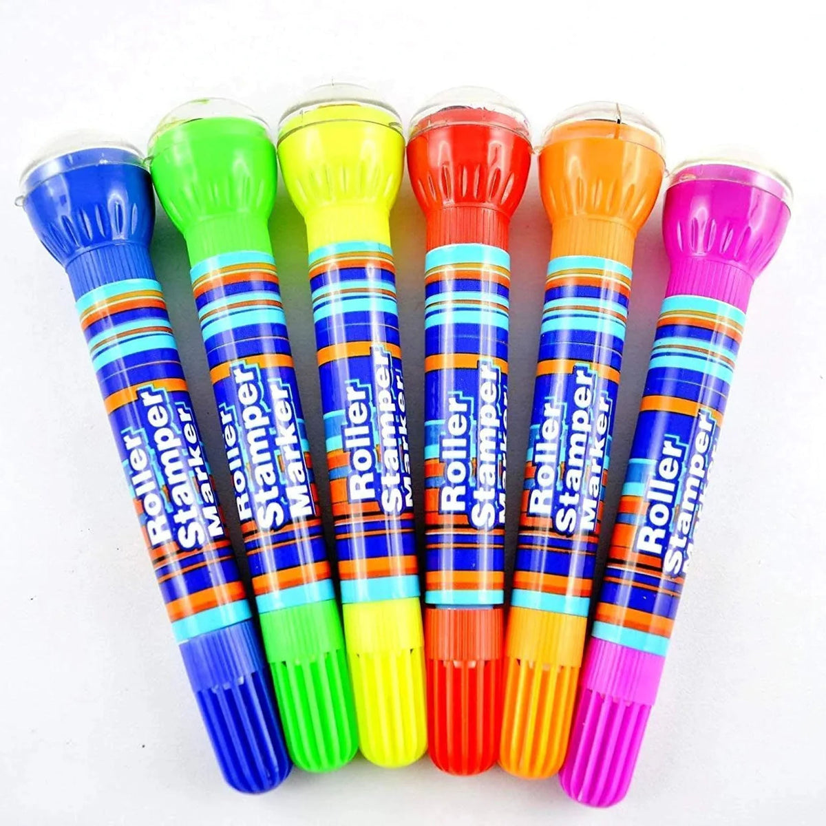 2-in-1 Roller Stamper & Marker Pen Set of 6