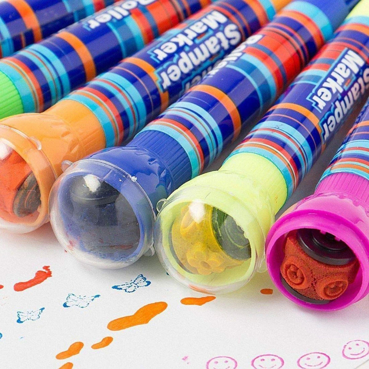 2-in-1 Roller Stamper & Marker Pen Set of 6