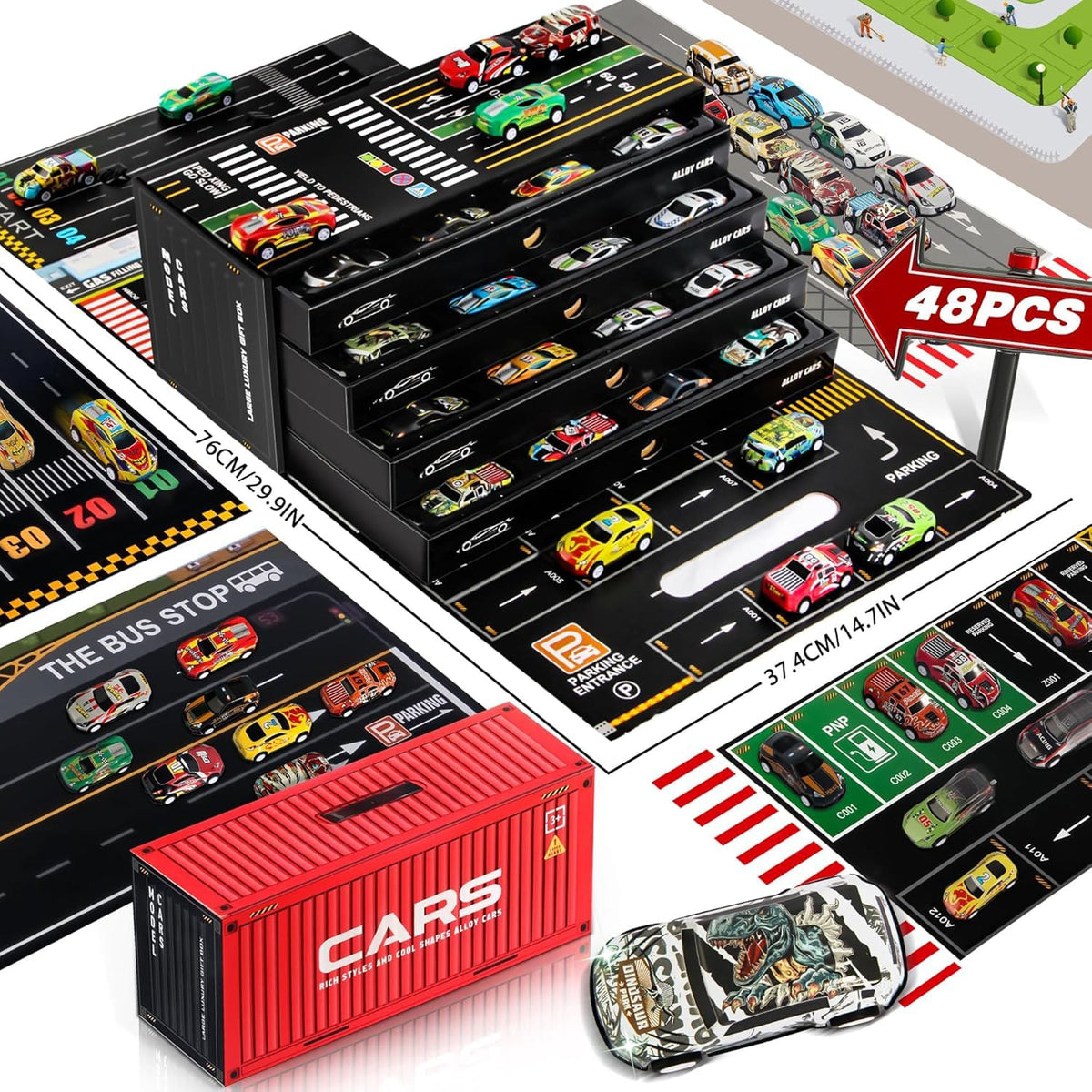 48 Pcs Pull Back Car Set