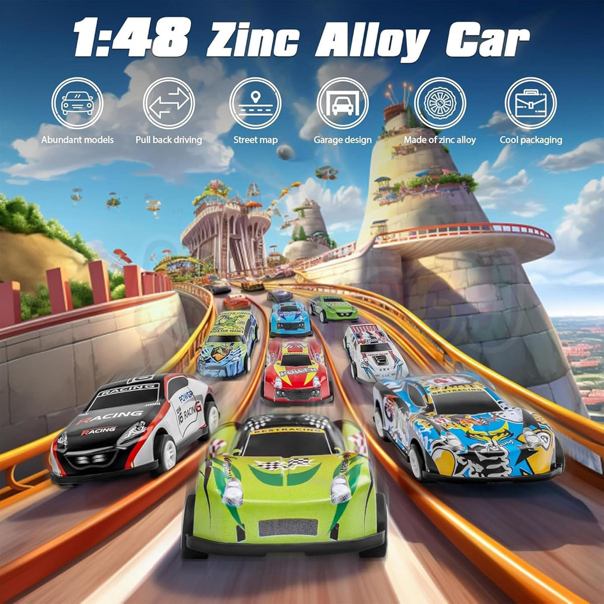 48 Pcs Pull Back Car Set