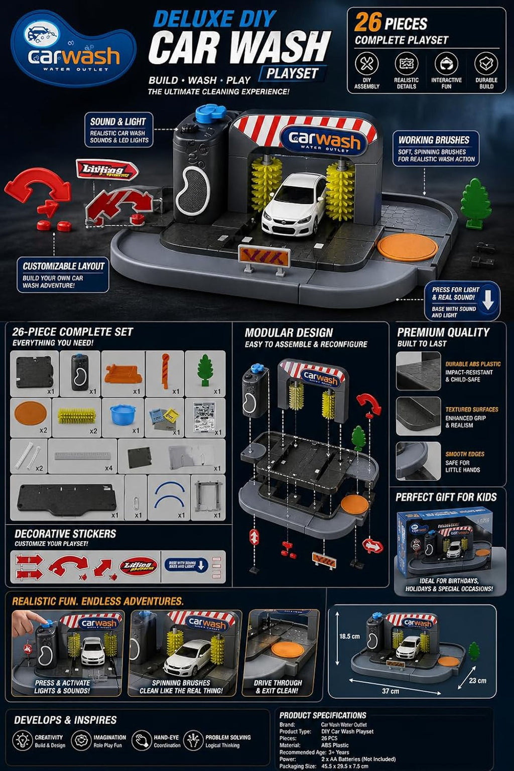 Car Wash Set with Mini Cars