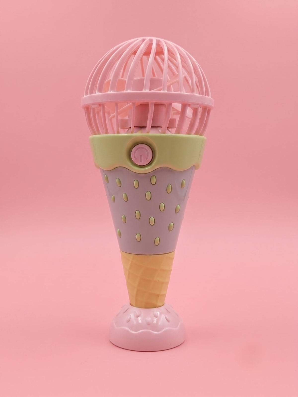 Ice Cream Shape Rechargeable Hand Fan with Stand