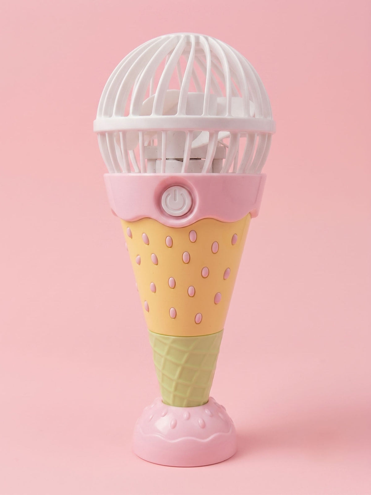 Ice Cream Shape Rechargeable Hand Fan with Stand