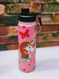Insulated stainless steel water bottle and a black flip-top lid 1 ltr