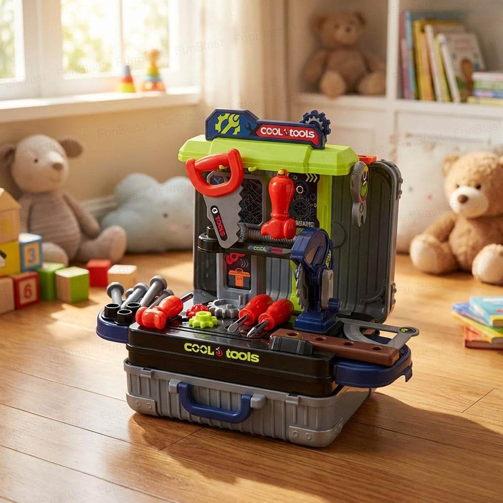 Kids 3 in 1 Tool Kit Suitcase with Workbench