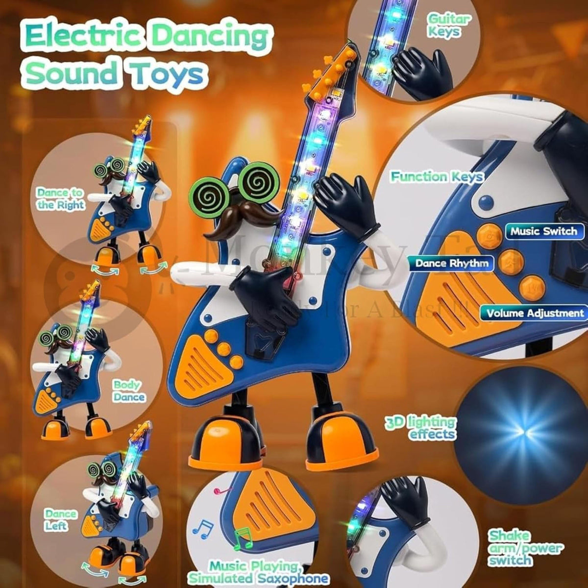 Mr. Rock Dancing Guitar Toy with Light & Sounds