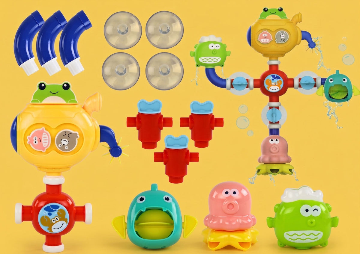 Overflow Bath Water Toy Robot Suction Cups