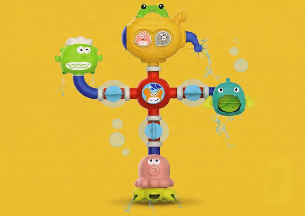 Overflow Bath Water Toy Robot Suction Cups