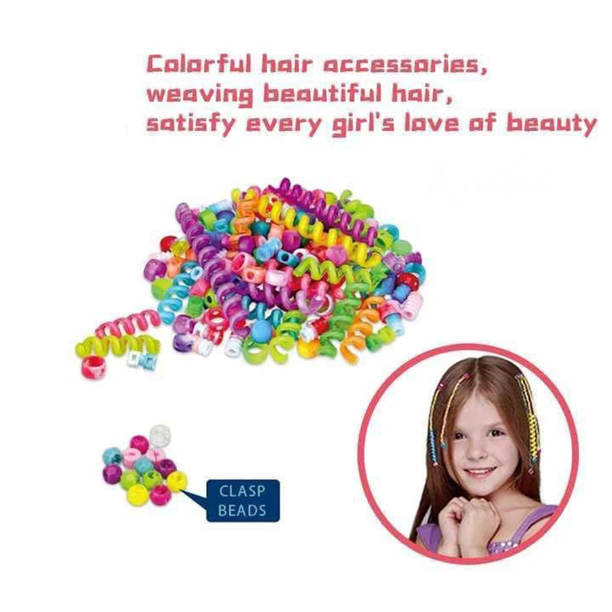 Premium Hair Styling Clasp Clips Twisting Stringing Beads Kit