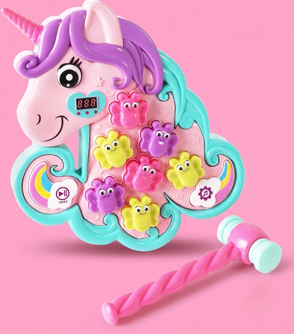 Unicorn Hammer Mole Type Game with Lights, Sounds